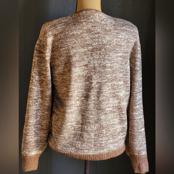 Nina Austin Vtg 80s Silk Blend Cardigan with gold ribbon accents medium - Picture 3 of 10